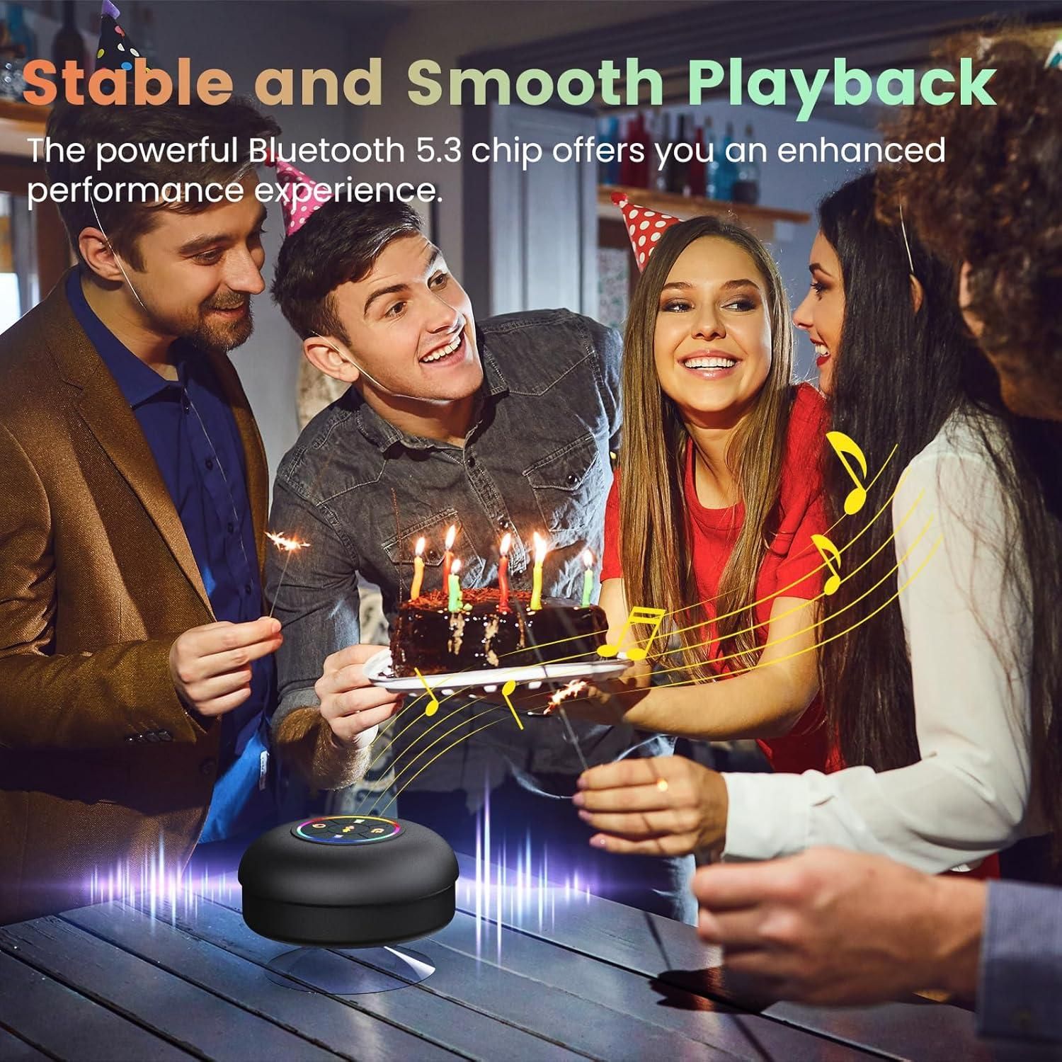 🎶🚿 Mini LED Bluetooth Shower Speaker | Waterproof | Wireless | Suction Cup | Party Lights ✨ ckfn0z-i0