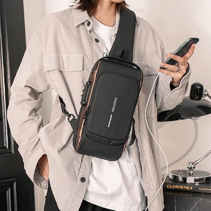 ✨ Stylish Sling Bag for Men | Leather Crossbody Travel Shoulder Bag with Zipper Closure ckfn0z-i0