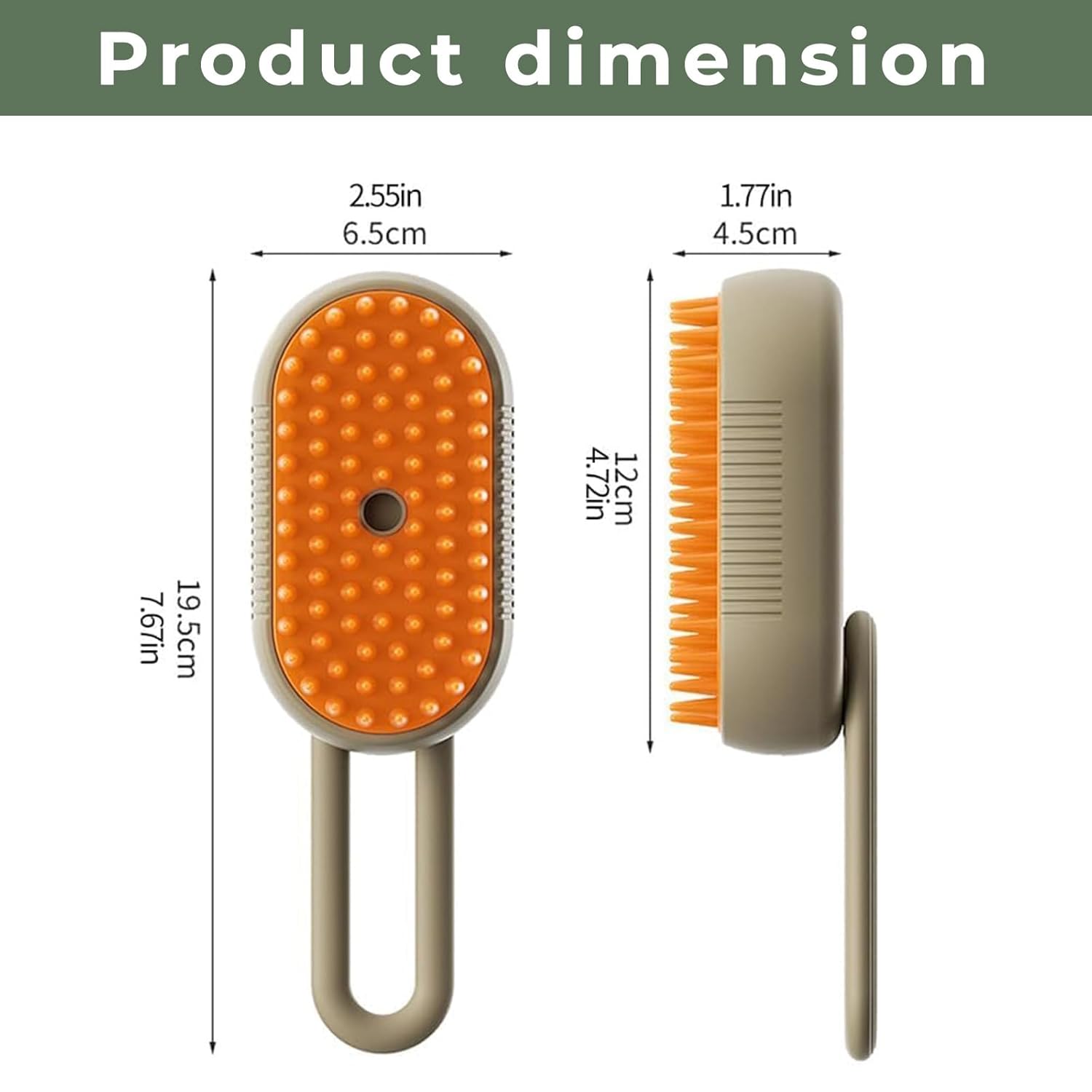 Pet Hair Remover Brush – Foldable Grooming Comb & Self-Cleaning Lint Roller for Dogs, Cats & Puppies | Removes Hair from Sofa, Clothes & Car (Orange) ckfn0z-i0