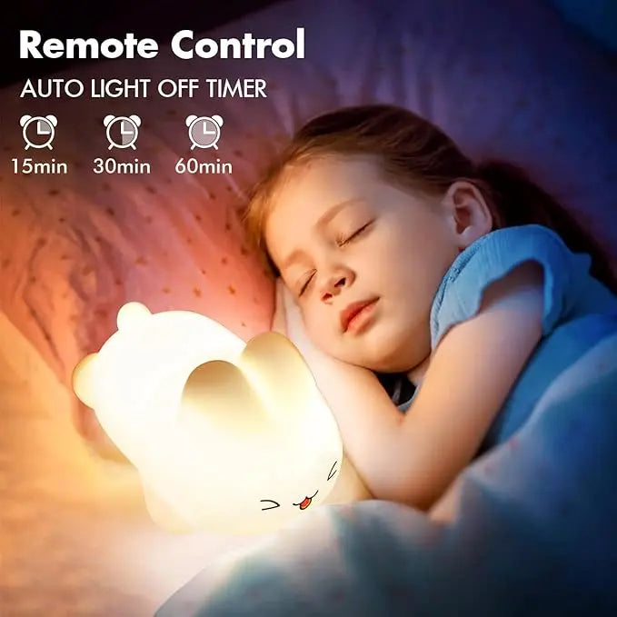 Cute Bunny Silicone Night Light – 16 Colors Rechargeable Nursery Lamp ckfn0z-i0