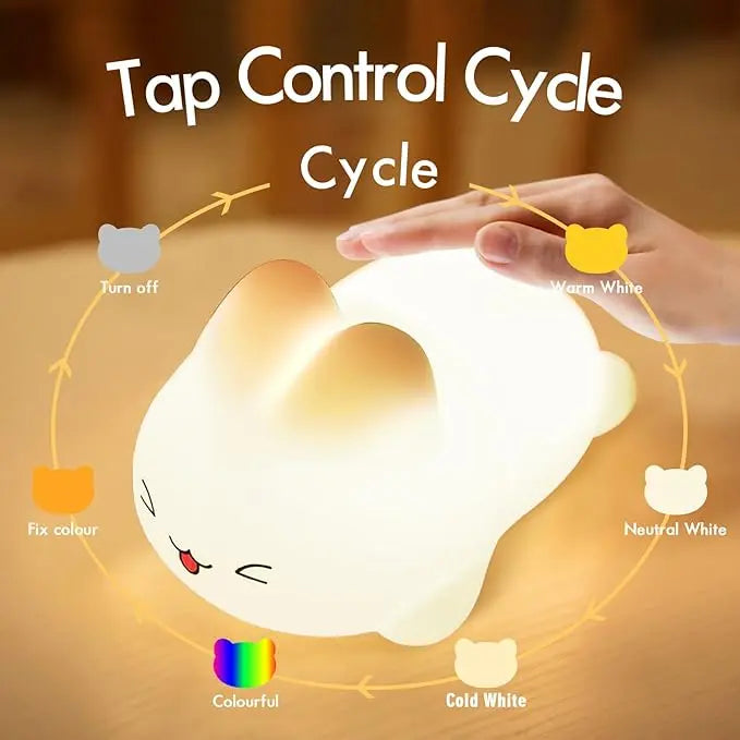 Cute Bunny Silicone Night Light – 16 Colors Rechargeable Nursery Lamp ckfn0z-i0