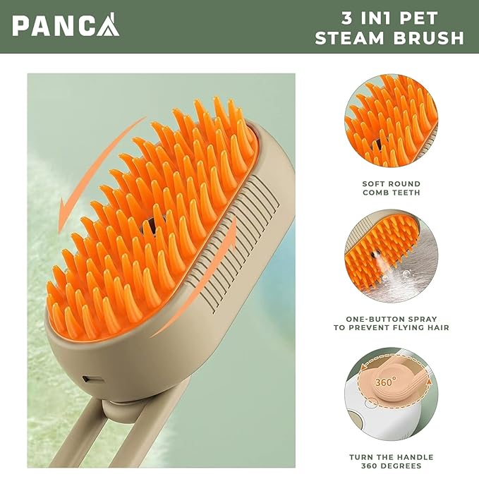 Pet Hair Remover Brush – Foldable Grooming Comb & Self-Cleaning Lint Roller for Dogs, Cats & Puppies | Removes Hair from Sofa, Clothes & Car (Orange) ckfn0z-i0