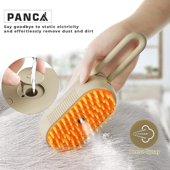 Pet Hair Remover Brush – Foldable Grooming Comb & Self-Cleaning Lint Roller for Dogs, Cats & Puppies | Removes Hair from Sofa, Clothes & Car (Orange) ckfn0z-i0