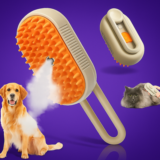 Pet Hair Remover Brush – Foldable Grooming Comb & Self-Cleaning Lint Roller for Dogs, Cats & Puppies | Removes Hair from Sofa, Clothes & Car (Orange) ckfn0z-i0