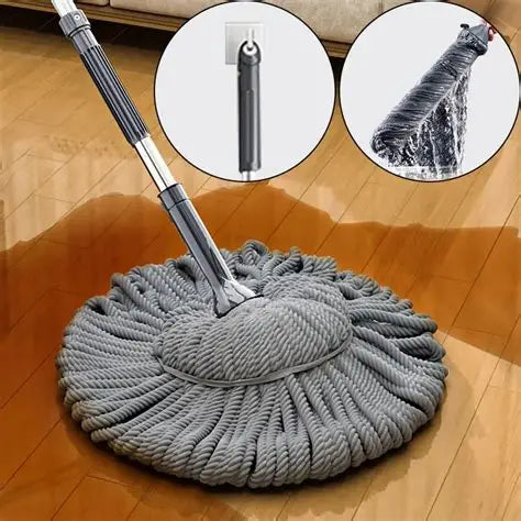 ✨ Self-Twisting Water Rotating Mop | 360° Spin Microfiber Floor Cleaning Mop with Steel Handle ✨ ckfn0z-i0