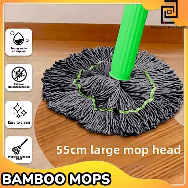 ✨ Self-Twisting Water Rotating Mop | 360° Spin Microfiber Floor Cleaning Mop with Steel Handle ✨ ckfn0z-i0
